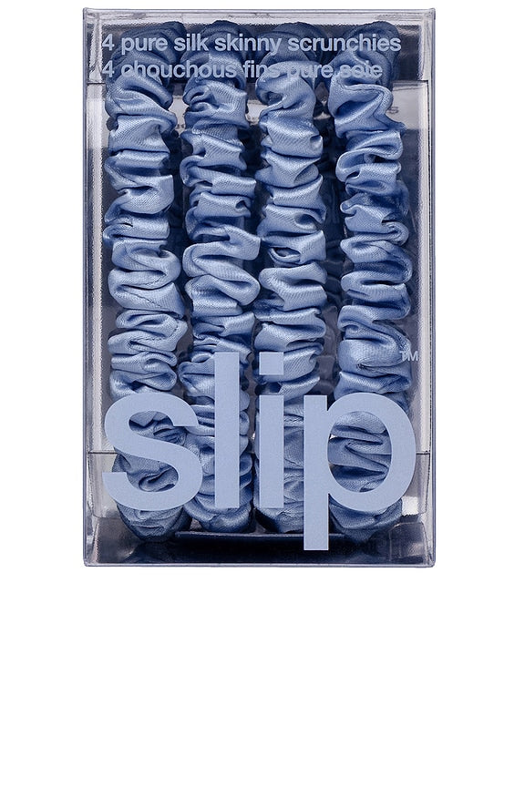Pure Silk Skinny Scrunchies Set Of 4