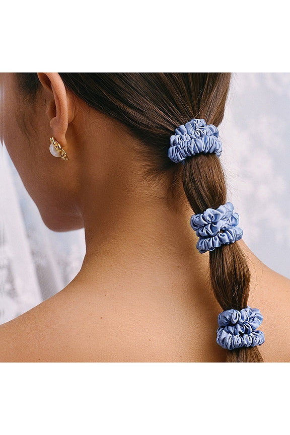 Pure Silk Skinny Scrunchies Set Of 4