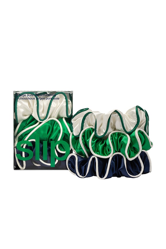 Pure Silk Large Scrunchies Set Of 3