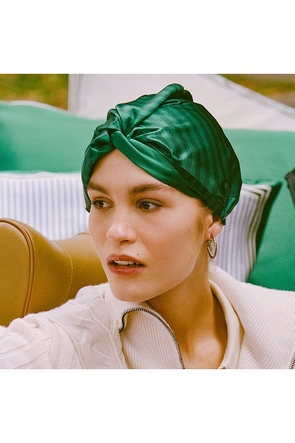Striped Pure Silk Turban