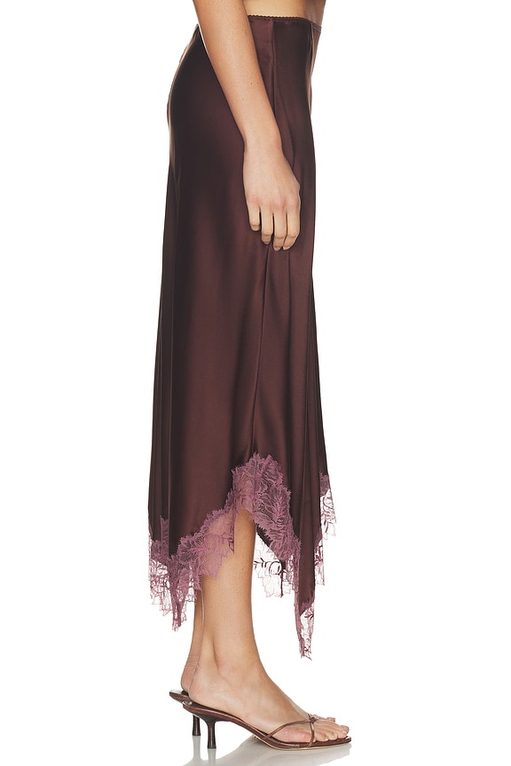 Keri Paneled Bias Skirt With Lace