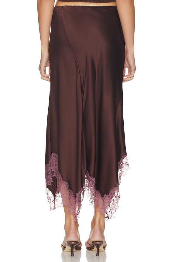 Keri Paneled Bias Skirt With Lace