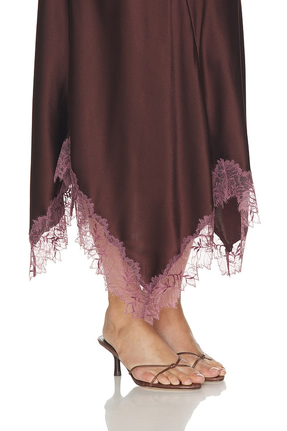Keri Paneled Bias Skirt With Lace