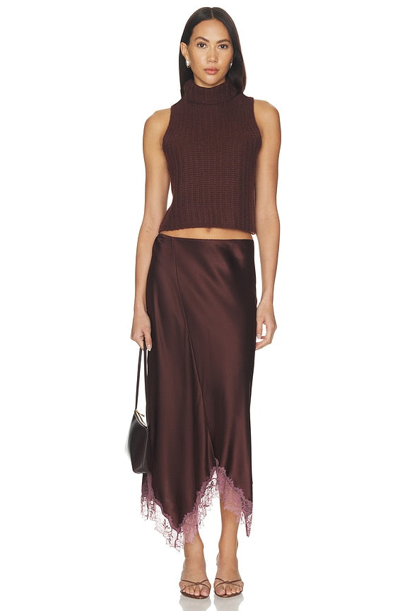 Saige Cropped Turtleneck Top