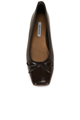 Eleve Flat in Brown Crinkle Patent