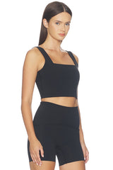 Get Moving Cropped Square Neck Shelf Tank Top