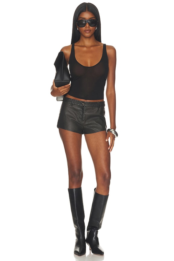 Attaya Faux Leather Micro Short