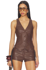 Karina Faux Leather Vest