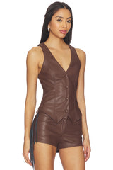 Karina Faux Leather Vest