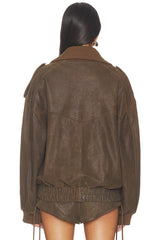 Fontaine Leather Bomber Jacket