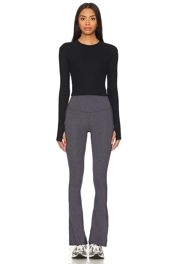 Louise Rib Long Sleeve Crop Top
