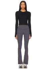 Louise Rib Long Sleeve Crop Top