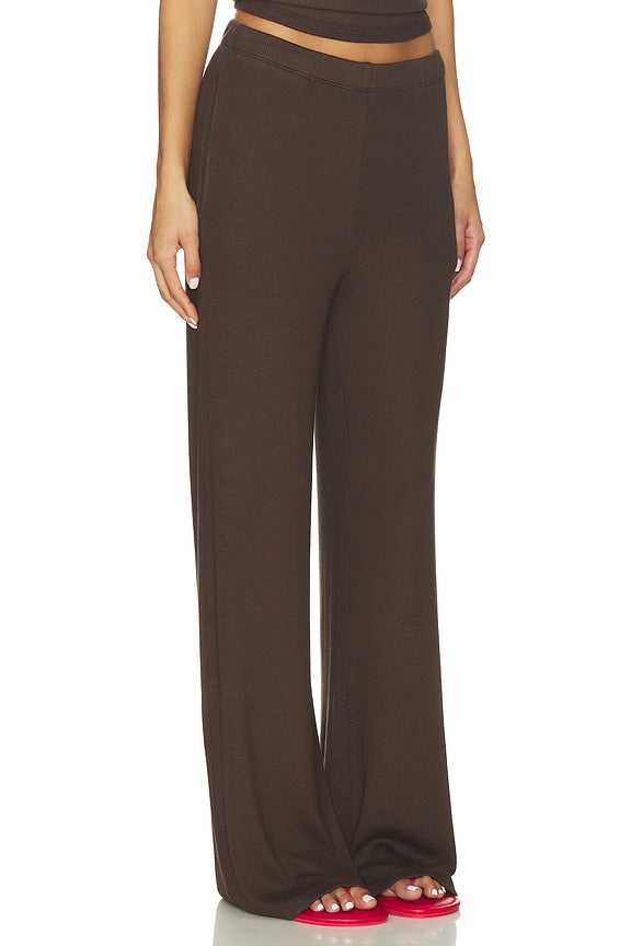 Rib Wide Leg Pants