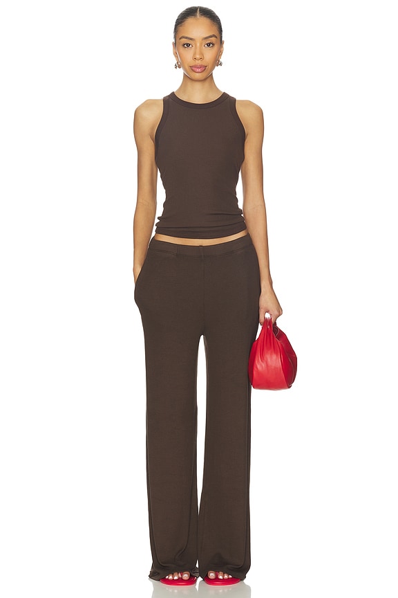 Rib Wide Leg Pants