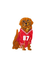 Hand-Painted Football Dog Claw Hair Clip