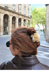 Handmade Origami Gardenia Flower Claw Hair Clip