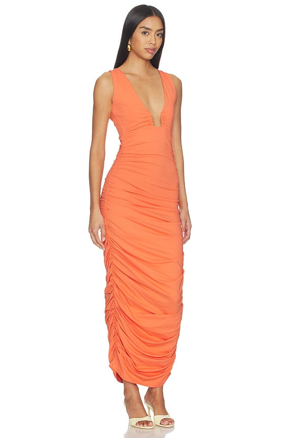 Square Wire Gathered Tank Dress