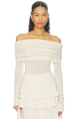 Light Merino Off Shoulder Sweater