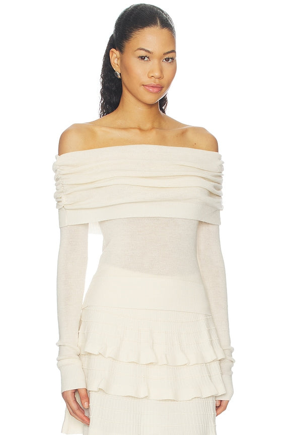 Light Merino Off Shoulder Sweater