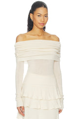 Light Merino Off Shoulder Sweater