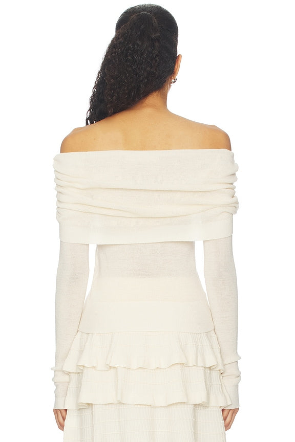 Light Merino Off Shoulder Sweater