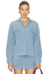 Fuzzy Sweater Cargo Jacket