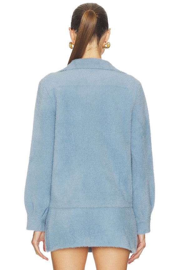 Fuzzy Sweater Cargo Jacket