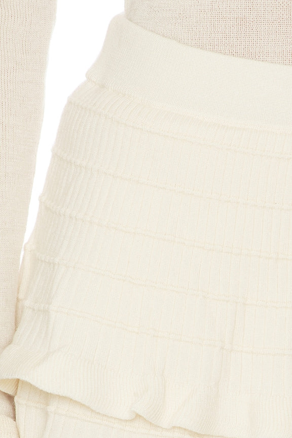 Light Merino Tiered Sweater Skirt