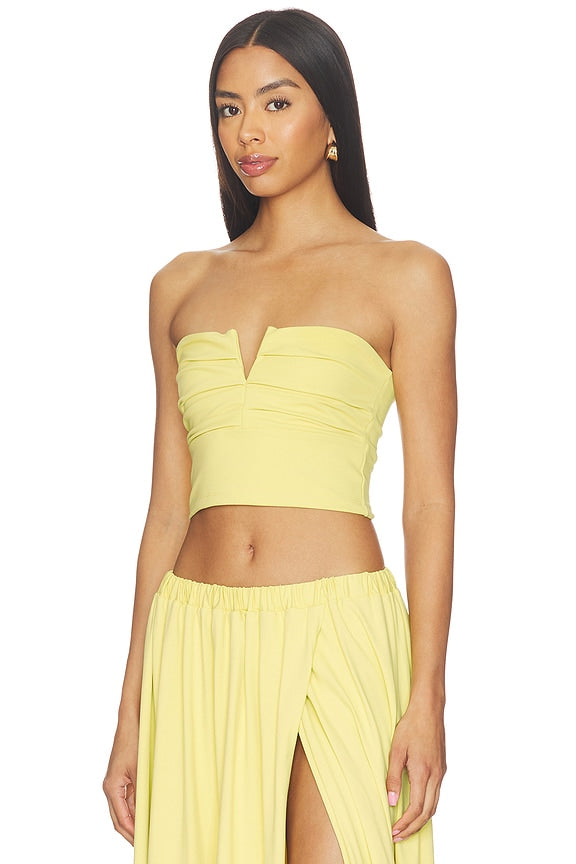 V Wire Pleated Crop Tube