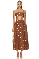 Polka Poplin Crop String Top