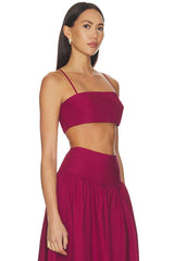 Poplin Crop String Top