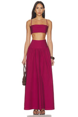 Poplin Crop String Top