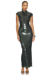 Sequins Maxi Train Dress