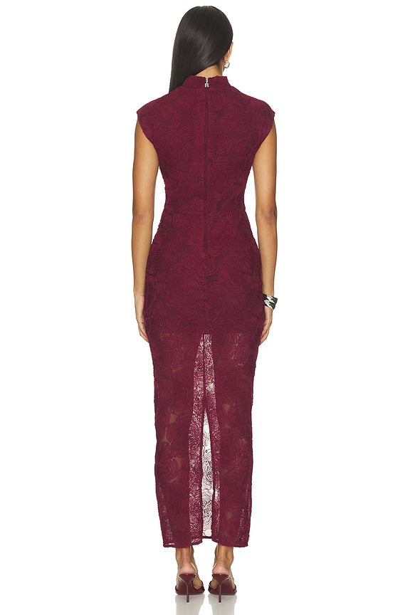 Flower Mesh Maxi Dress