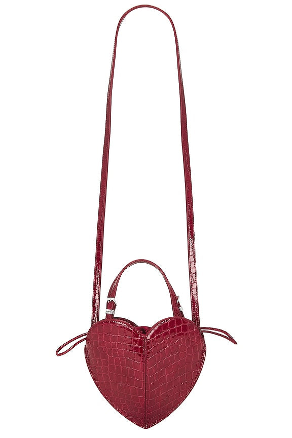 Patent Croco Heart Bag