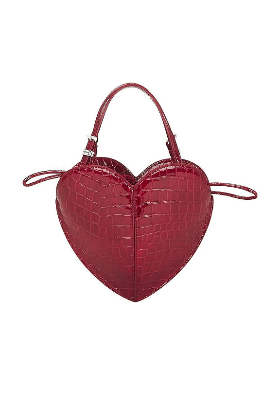 Patent Croco Heart Bag