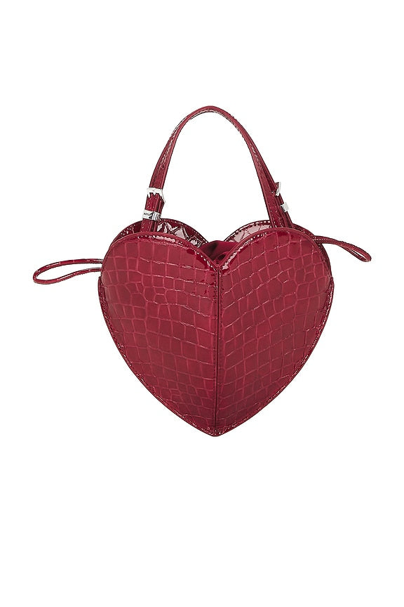 Patent Croco Heart Bag