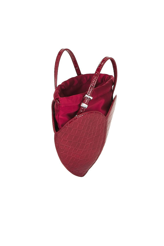 Patent Croco Heart Bag