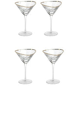 Aperitivo Triangular Martini Glasses Set Of 4