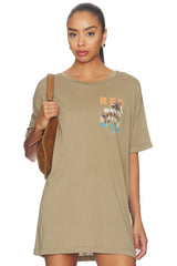 Red White And Malibu Oversized Tee