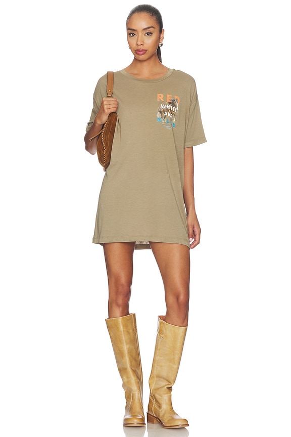 Red White And Malibu Oversized Tee