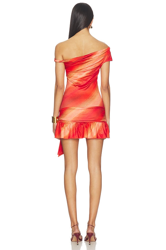 Twist Off Shoulder Mini Dress