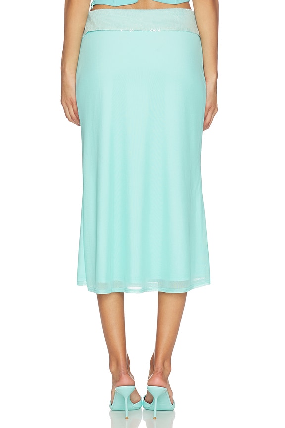 Sequin Foldover Midi Skirt