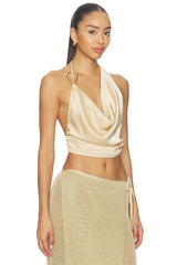Cyrene Satin Cowl Top