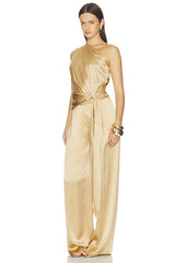 Asymmetrical Drape Top With Tail