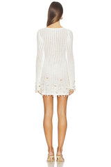 Ellisa V Neck Shell Embellished Mini Dress