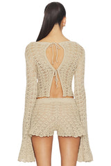 Zaylee Boat Neck Open Stitch Sweater