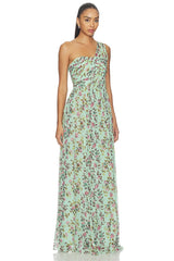 Aureline Silk One Shoulder Gown