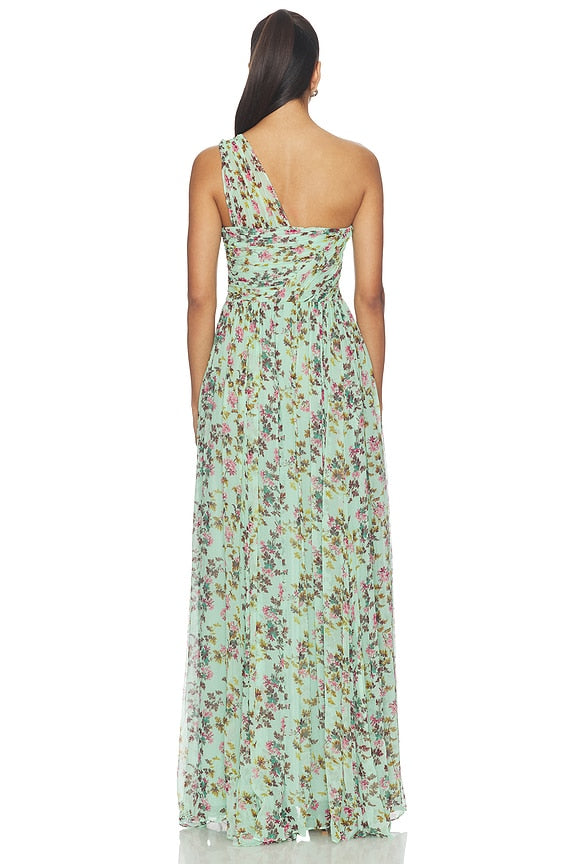 Aureline Silk One Shoulder Gown