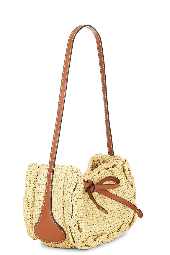 Marina Raffia Scallop Pouchette Bag